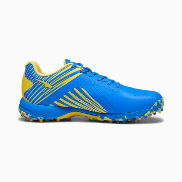 PUMA x one8 22 FH Rubber Unisex Cricket Shoes, Ultra Blue-Yellow Blaze-PUMA White, extralarge-IND