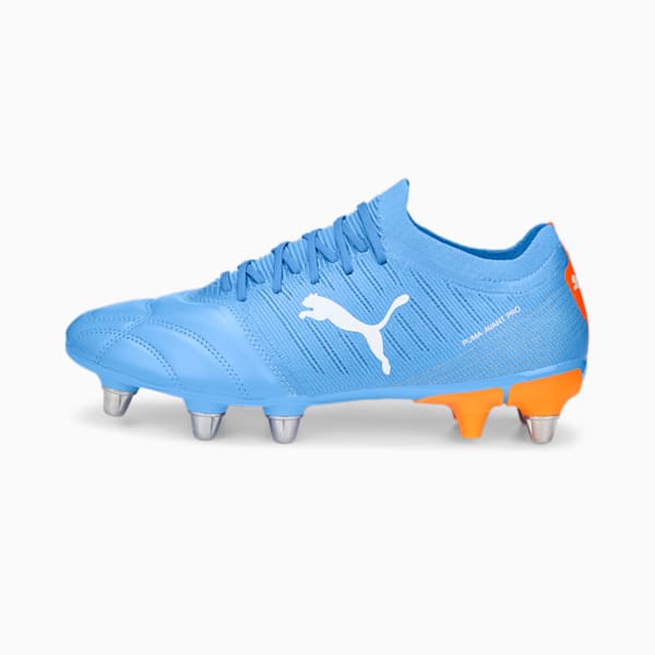 Avant Pro Men's Rugby Boots, Blue Glimmer-PUMA White-Ultra Orange, extralarge-GBR