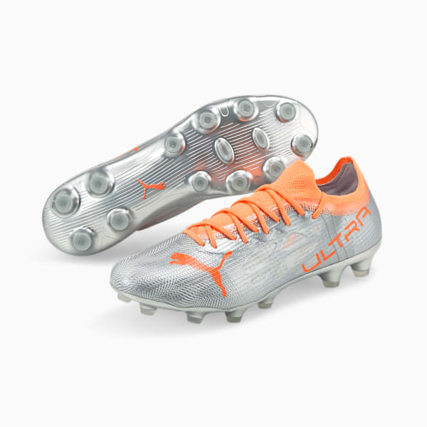 ULTRA 1.4 HG Men's Football Boots, Diamond Silver-Neon Citrus, extralarge-IND