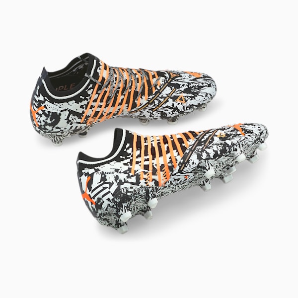 FUTURE 1.3 Teaser FG/AG Men's Football Boots, Puma White-Puma Black-Neon Citrus-Ultra Orange