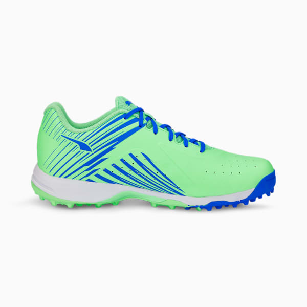 PUMA 22 FH Rubber Unisex Cricket Shoes, Elektro Green-Bluemazing-Puma White, extralarge-IND