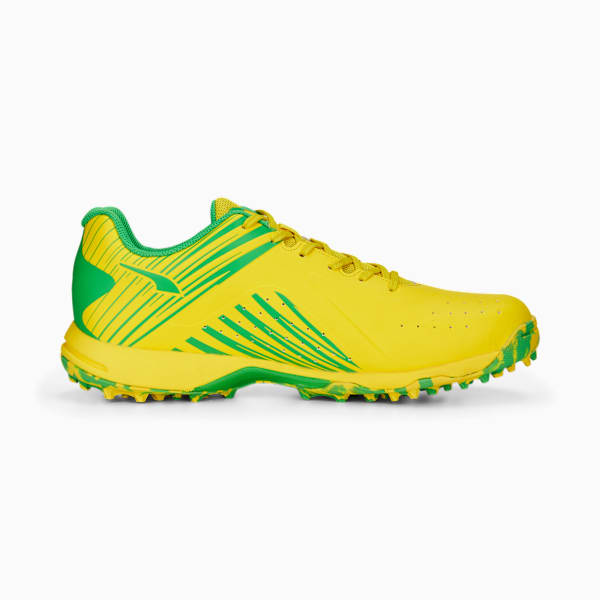22 FH Rubber Cricket Shoes, Vibrant Yellow-PUMA Green, extralarge-IND