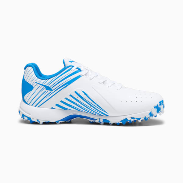PUMA 22 FH Rubber Unisex Cricket Shoes, PUMA White-Ultra Blue, extralarge-IND