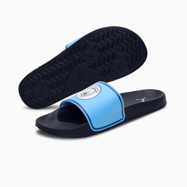 Man City Leadcat 2.0 Unisex Slides, Puma New Navy-Team Light Blue, extralarge-IND