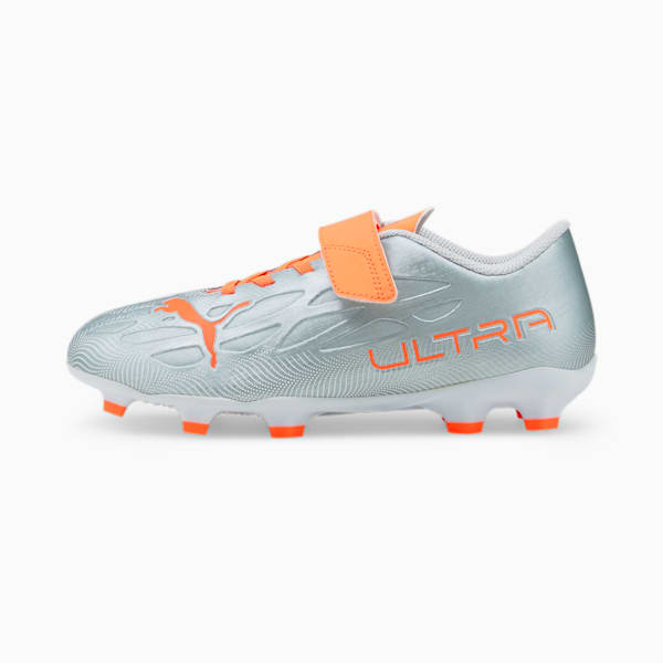 ULTRA 4.4 FG/AG V Youth Football Boots, Diamond Silver-Neon Citrus