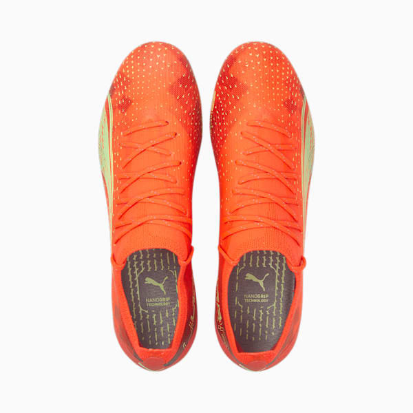 メンズ ウルトラ アルティメット FG/AG サッカー スパイク, Fiery Coral-Fizzy Light-Puma Black