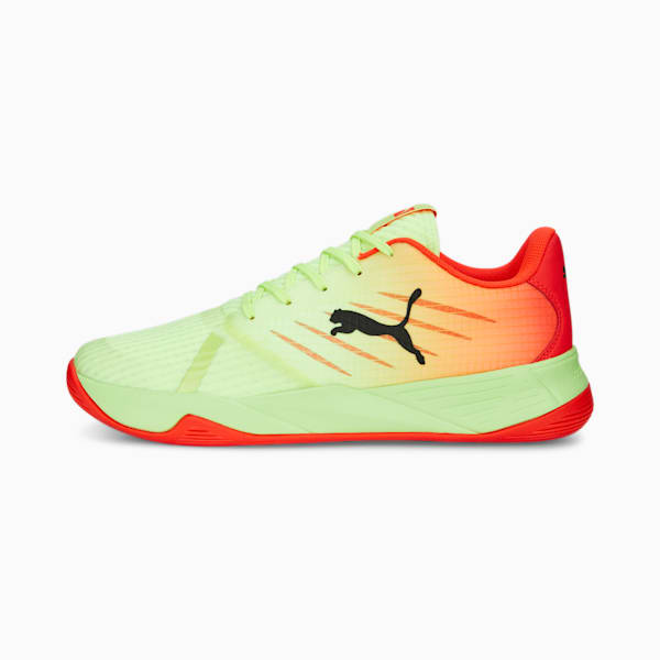 Accelerate Pro II Unisex Indoor Sports Shoes, Fast Yellow-Red Blast-PUMA Black, extralarge-IND