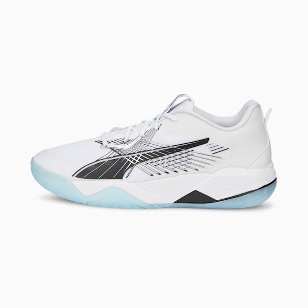Zapatos deportivos Eliminate Power NITRO™ II Racquet de hombre, Puma White-Puma Black-Nitro Blue, extragrande