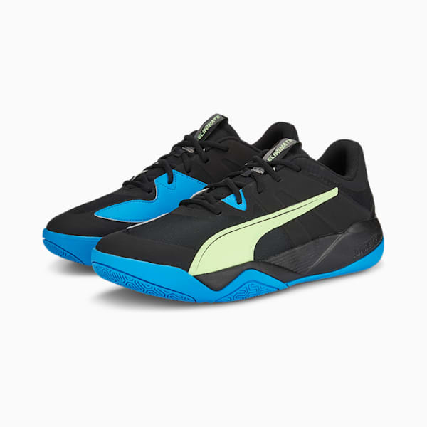 Eliminate Pro II Indoor Sports Shoes, Puma Black-Fizzy Light-Ocean Dive, extralarge-IND