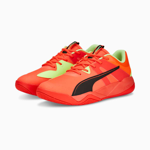 Eliminate Pro II Indoor Sports Shoes, Red Blast-Fast Yellow-PUMA Black