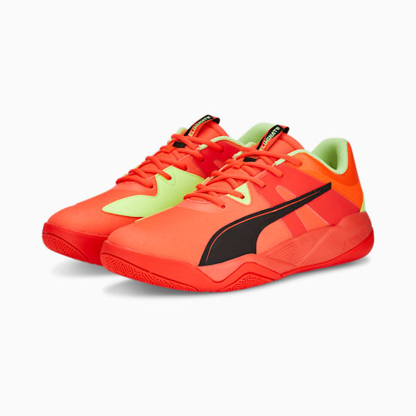 Eliminate Pro II Indoor Sports Shoes, Red Blast-Fast Yellow-PUMA Black, extralarge-IND