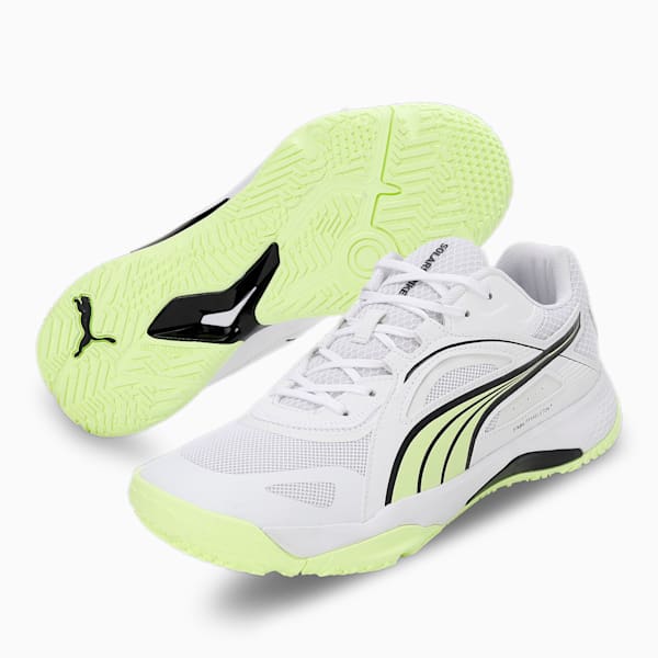 Solarstrike II Unisex Indoor Sports Shoes, Puma White-Fizzy Light-PUMA Black, extralarge-IND