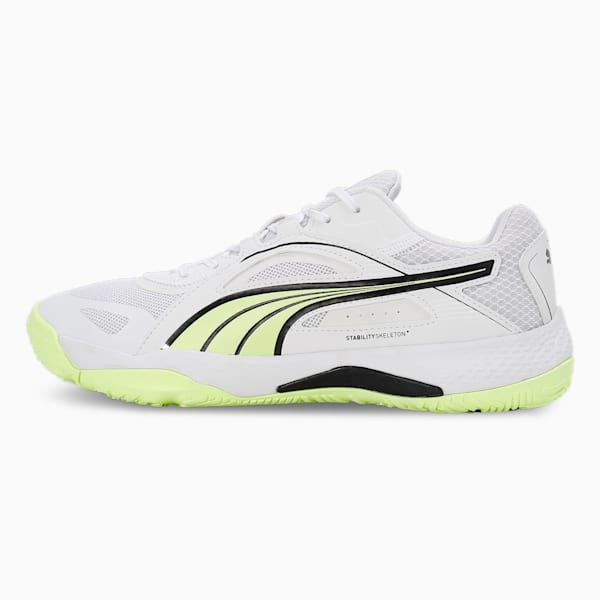 Solarstrike II Unisex Indoor Sports Shoes, Puma White-Fizzy Light-PUMA Black, extralarge-IND