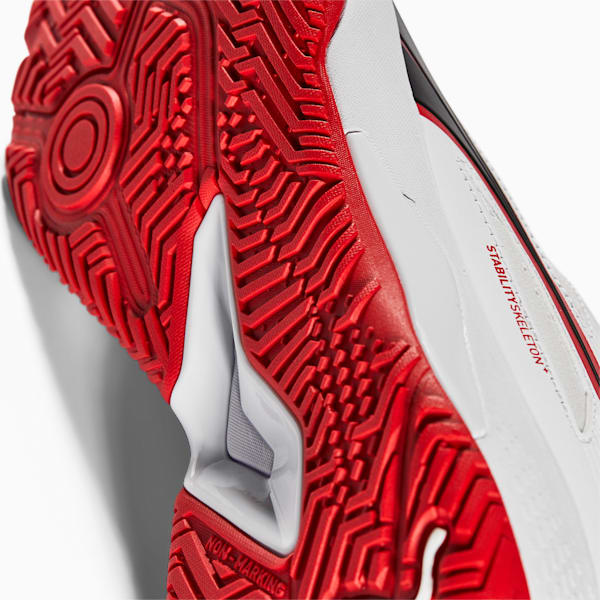 Zapatos Solarstrike II Racquet Sports, Puma White-Puma Black-High Risk Red