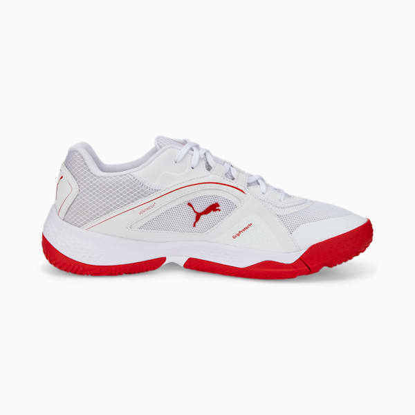 Zapatos Solarstrike II Racquet Sports, Puma White-Puma Black-High Risk Red