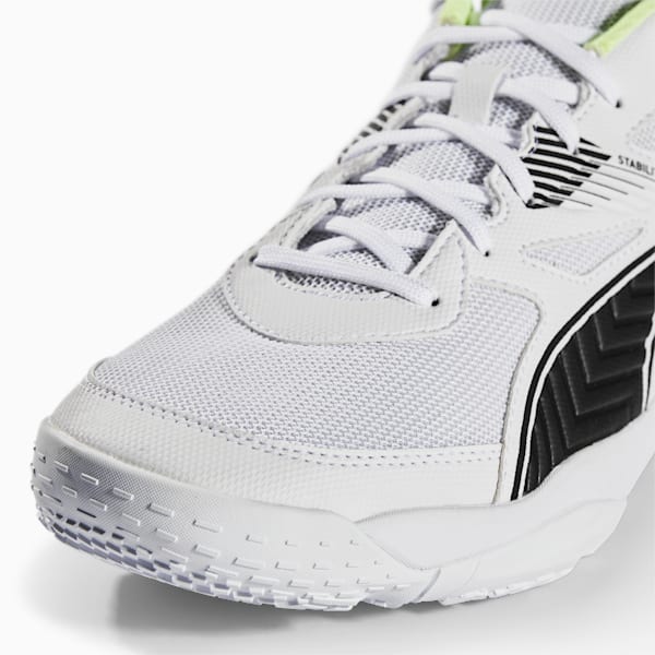 Solarflash II Unisex Indoor Sports Shoes, Puma White-Puma Black-Fizzy Light-Nitro Blue, extralarge-IND