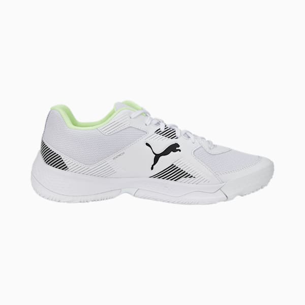 Solarflash II Unisex Indoor Sports Shoes, Puma White-Puma Black-Fizzy Light-Nitro Blue, extralarge-IND