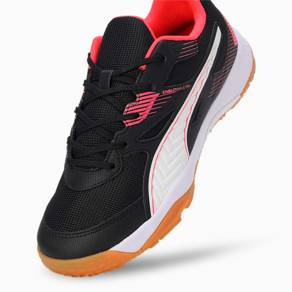 Solarflash II Youth Indoor Sports Shoes, PUMA Black-Fire Orchid-PUMA White-Gum, extralarge-IND
