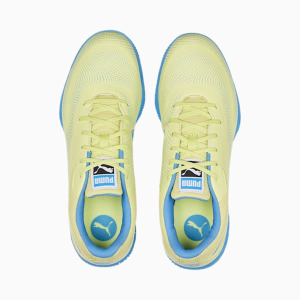TRUCO IIl Unisex Indoor Sports Shoes, Fresh Yellow-Bleu Azur-Puma White, extralarge-IDN