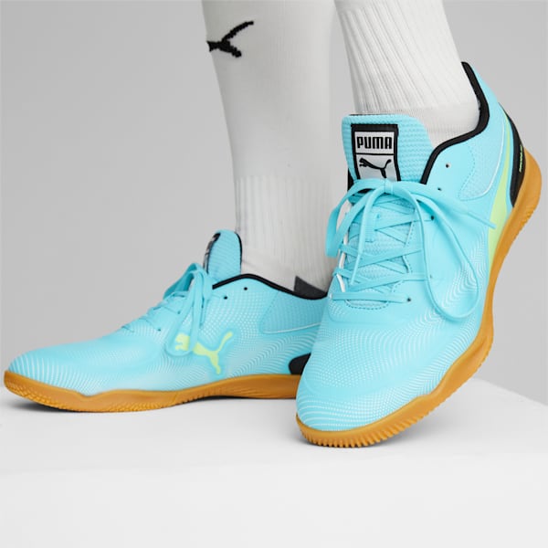 TRUCO IIl Indoor Sports Shoes, Team Aqua-Speed Green-PUMA Black, extralarge-IND