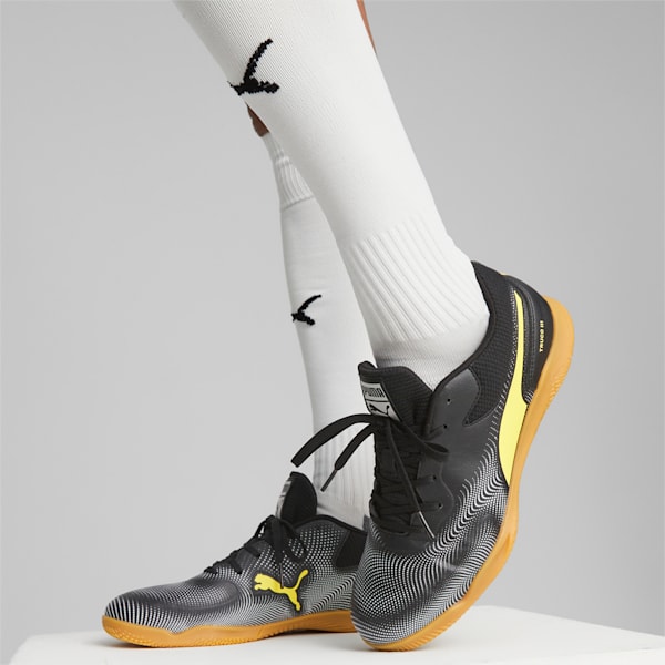 TRUCO IIl Unisex Indoor Sports Shoes, PUMA Black-Yellow Blaze-PUMA White, extralarge-IND