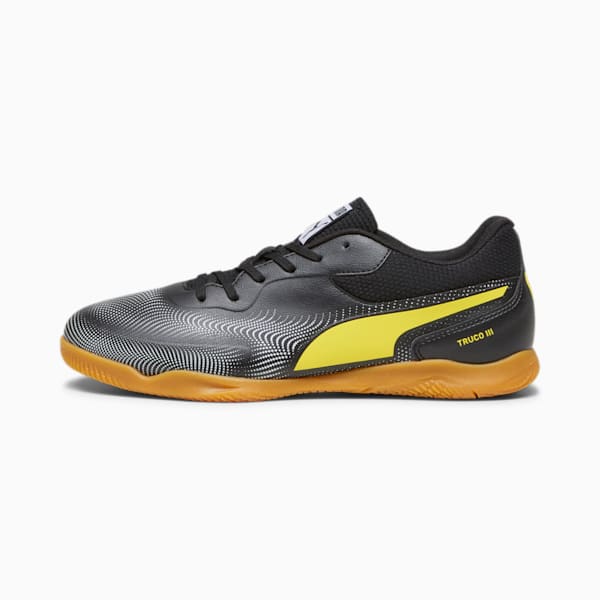 TRUCO IIl Unisex Indoor Sports Shoes, PUMA Black-Yellow Blaze-PUMA White, extralarge-IND