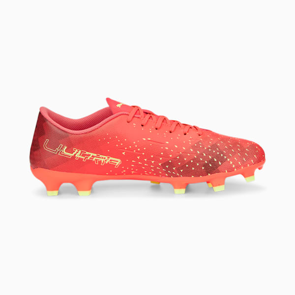 Botines de fútbol ULTRA PLAY FG/AG para hombre, Fiery Coral-Fizzy Light-Puma Black