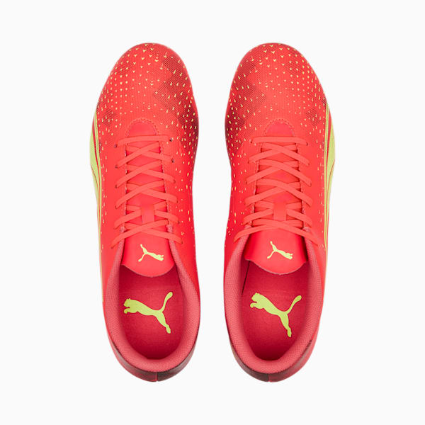 Botines de fútbol ULTRA PLAY FG/AG para hombre, Fiery Coral-Fizzy Light-Puma Black
