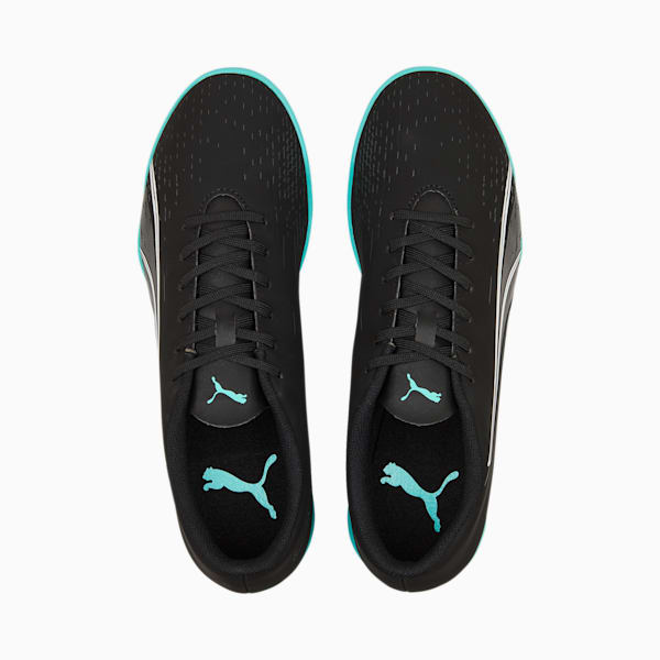 ULTRA PLAY Men's Football Turf Trainers, Puma Black-Puma White-Elektro Aqua, extralarge-IND