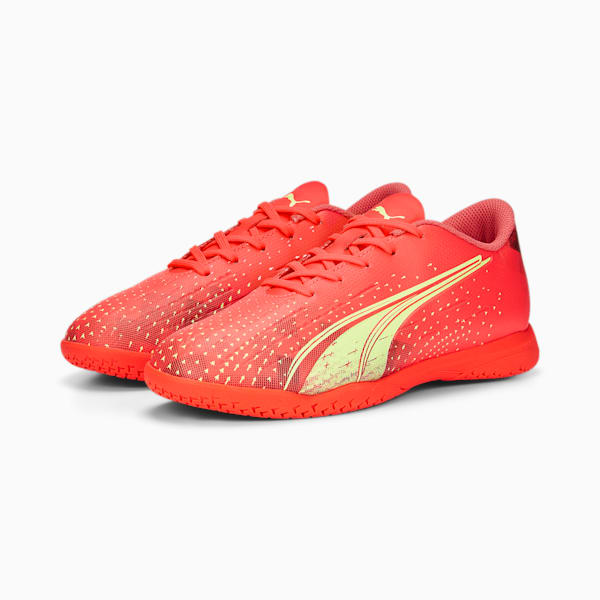 Ultra Play IT Football Boots Youth, Fiery Coral-Fizzy Light-Puma Black