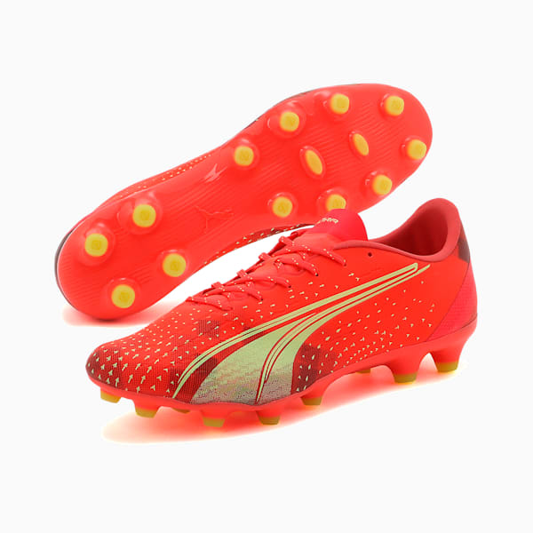 メンズ ウルトラ プロ HG/AG サッカー スパイク, Fiery Coral-Fizzy Light-Puma Black