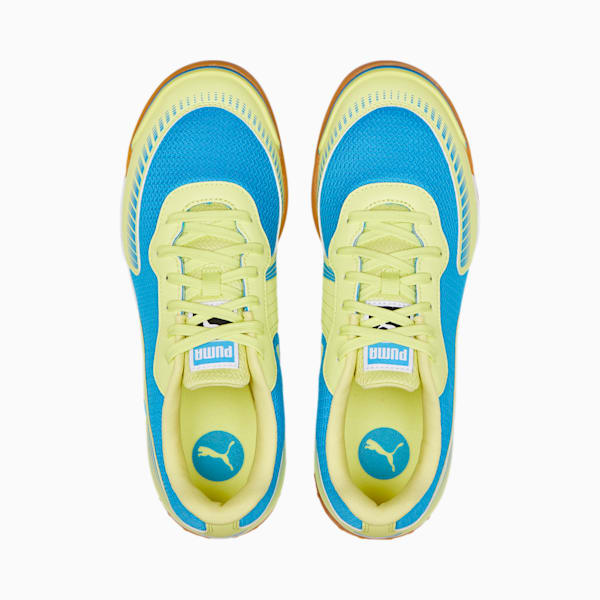 PRESSING III Men's Indoor Sports Shoes, Bleu Azur-Fresh Yellow-Puma White-Gum