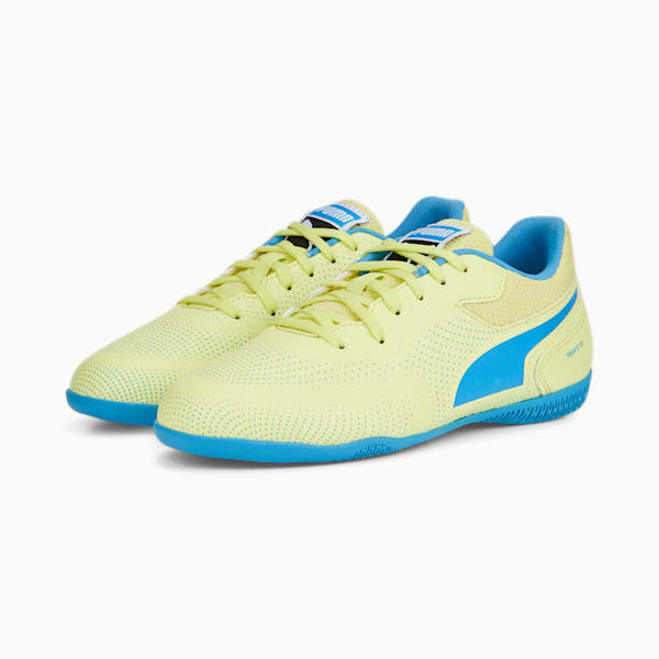 TRUCO III Youth Indoor Sports Shoes, Fresh Yellow-Bleu Azur-Puma White, extralarge-IND