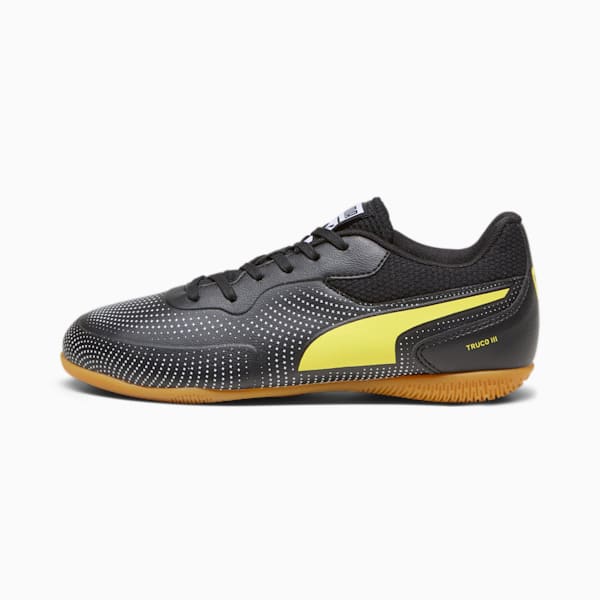 TRUCO III Youth Indoor Sports Shoes, PUMA Black-Yellow Blaze-PUMA White, extralarge-IND