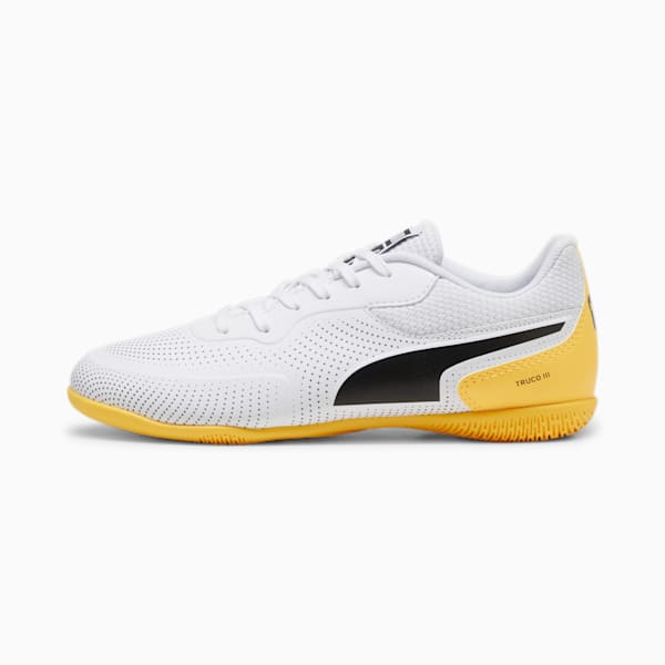 TRUCO III Youth Indoor Sports Shoes, PUMA White-PUMA Black-Sun Stream, extralarge-IND