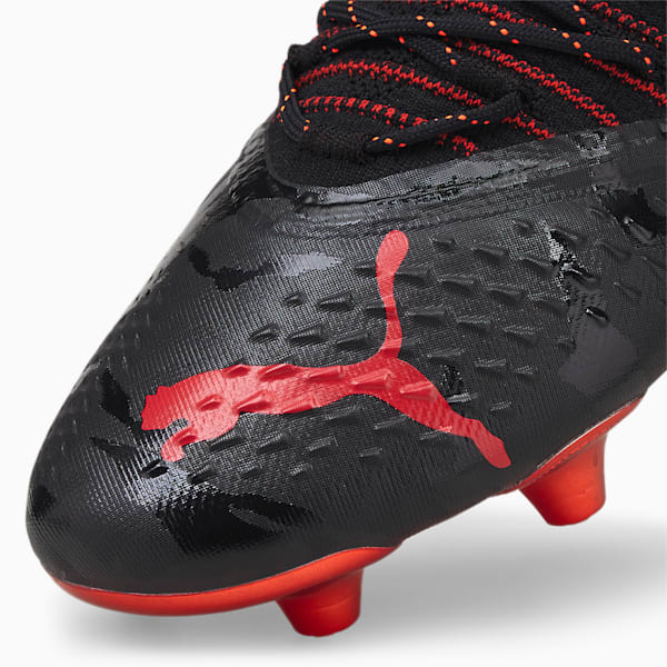 PUMA x BATMAN FUTURE 1.3 FG/AG Men's Soccer Cleats, Puma Black-High Risk Red-Puma White-Asphalt, extralarge