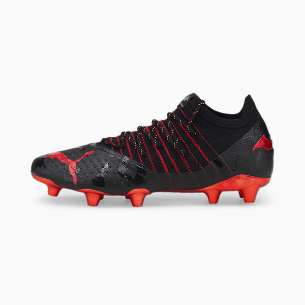 PUMA x BATMAN FUTURE 1.3 FG/AG Men's Soccer Cleats, Puma Black-High Risk Red-Puma White-Asphalt, extralarge