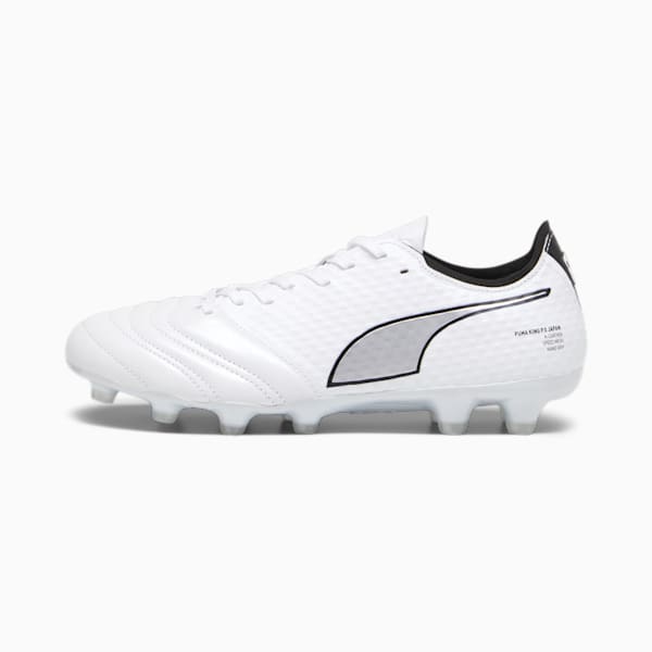 メンズ プーマ キングミライ HG/AG サッカー スパイク, PUMA White-PUMA Silver-PUMA Black, extralarge-JPN