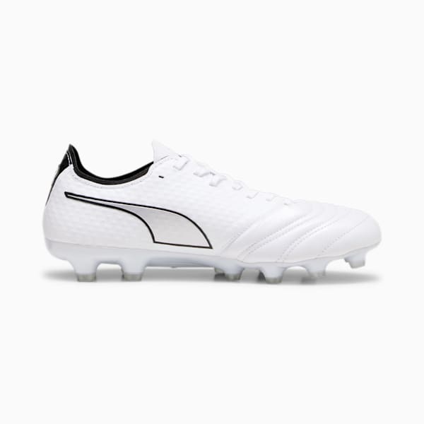 メンズ プーマ キングミライ HG/AG サッカー スパイク, PUMA White-PUMA Silver-PUMA Black, extralarge-JPN