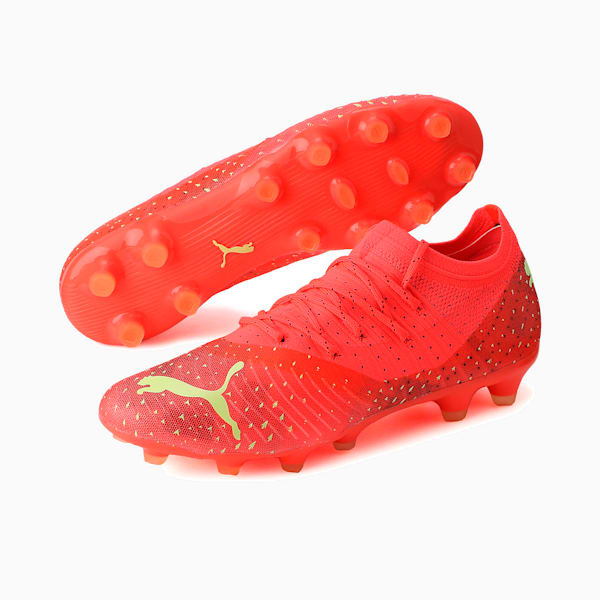 メンズ フューチャー 2.4 HG/AG サッカー スパイク, Fiery Coral-Fizzy Light-Puma Black-Salmon