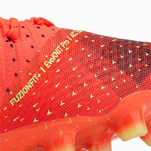 Botines de fútbol FUTURE 1.4 FG/AG para mujer, Fiery Coral-Fizzy Light-Puma Black-Salmon, extragrande