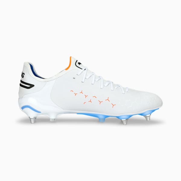 メンズ キング アルティメット MxSG サッカー スパイク, PUMA White-PUMA Black-Blue Glimmer-Ultra Orange, extralarge-JPN