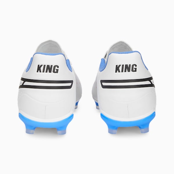 KING PRO Football Boots, PUMA White-PUMA Black-Blue Glimmer-Ultra Orange, extralarge-IND