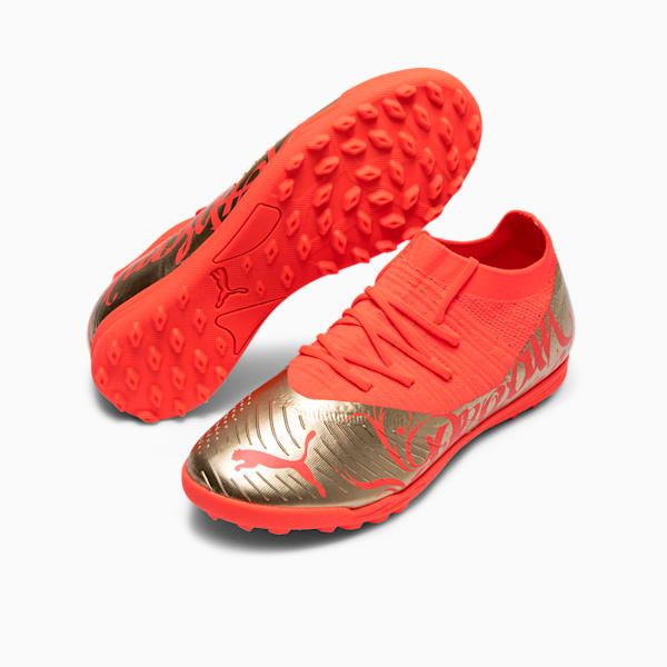 Neymar Jr FUTURE 3.4 TT Football Boots Youth, Fiery Coral-Gold, extralarge-GBR