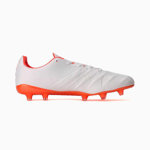 メンズ プーマ キング プラチナム 21 ラリー FG/AG サッカー スパイク, Puma White-Nrgy Red-Puma Black