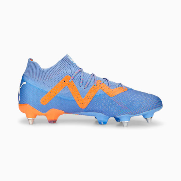 メンズ フューチャー アルティメット MxSG サッカー スパイク, Blue Glimmer-PUMA White-Ultra Orange