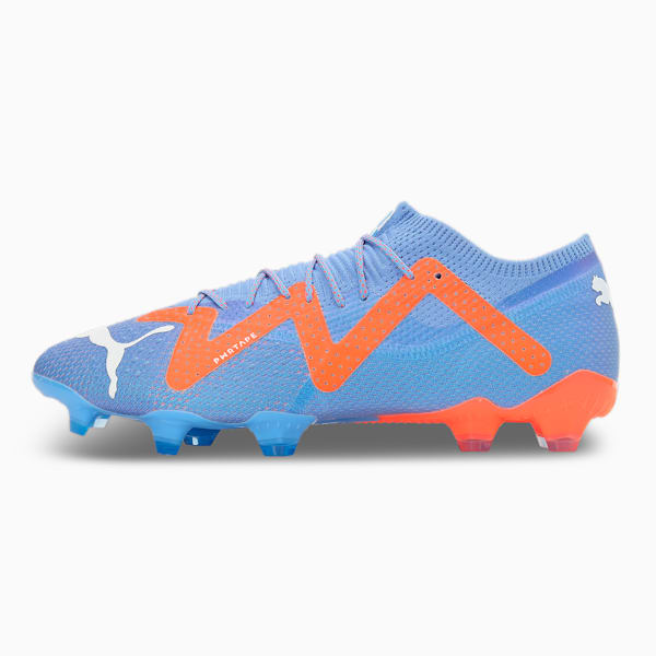 FUTURE ULTIMATE FG/AG Soccer Cleats, Blue Glimmer-PUMA White-Ultra Orange, extralarge-IND