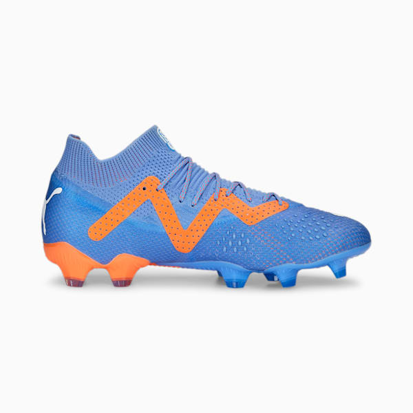Souliers de soccer à crampons Future Ultimate FG/AG, femme, Bleu scintillant-blanc Puma-Ultra orange