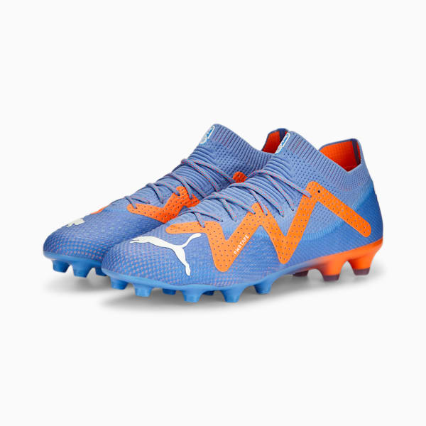 メンズ フューチャー アルティメット HG/AG サッカー スパイク, Blue Glimmer-PUMA White-Ultra Orange, extralarge-JPN