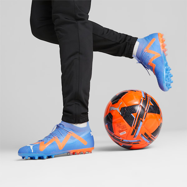 FUTURE ULTIMATE MG Football Boots, Blue Glimmer-PUMA White-Ultra Orange, extralarge-GBR